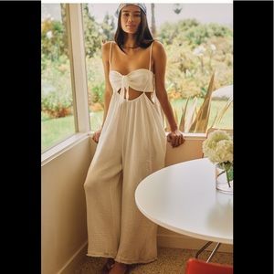 Anthropologie Suspender Pant Set